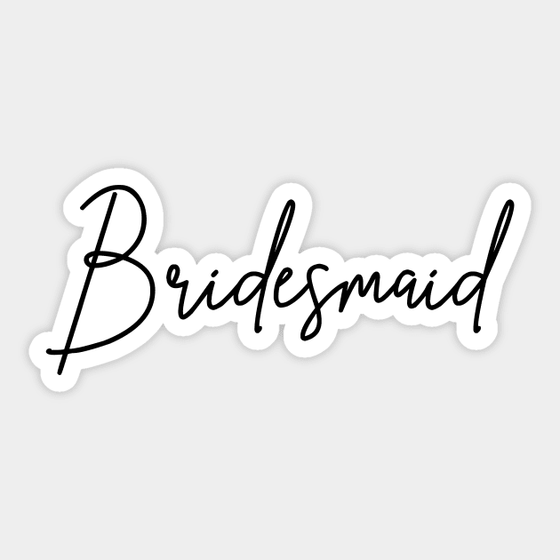 Bridesmaid Black Script Sticker by cre8tive-liv